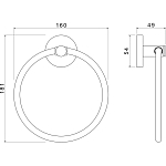 AQ4112BGM ЕВРОПА полотенцедержатель кольцо, оружейная сталь (шлиф. черный хром) 250_100_2412226