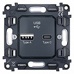 Механизм розетки 2хUSB type A и C Ambrella Volt QUANT VM177 250_100_Array