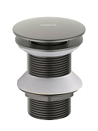 AQ6003BGM сливной набор для раковины Push-open без перелива, оружейная сталь (шлиф. черный хром) 500_191_3226014