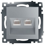 Розетка двойная Ethernet RJ-45 без рамки Stekker Катрин 50005 250_100_2160913