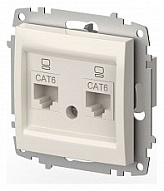 Розетка двойная Ethernet RJ-45 без рамки Elbi Eleсtriс Zena Vega 609-010200-248 500_191_2308598