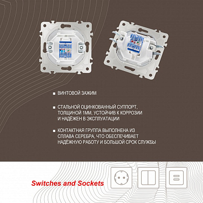Розетка Ethernet RJ-45 без рамки Arte Milano am-203 203.45-1.white 400_400_2166677
