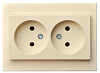 Розетка двойная без заземления LIREGUS EPSILON 28-070 100_100_2204766