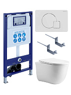 SET AQUATEK КЛАССИК cm-066 4в1 (рама AQUATEK INS-0000025 +крепление KKI-0000002 +кнопка KDI-0000066 +унитаз AQ1112-00 +тонкое сиденье с механиз) 500_191_3232703
