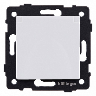 Розетка с заземлением с крышкой, без рамки Kollinger  REA-006WM 400_400_3123176