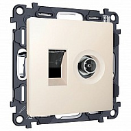 ТВ-розетка и розетка Ethernet RJ-45 без рамки Ambrella Volt ALFA MA332510 500_191_2307989