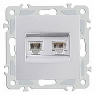 Розетка двойная RJ-11 и Ethernet RJ-45, без рамки Arte Milano am-206 206.44-1.silver 500_191_2302697