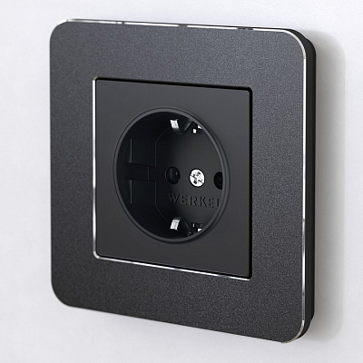 Рамка на 1 пост Werkel Platinum (черный алюминий) W0012608 400_400_2130327