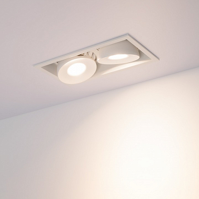 Встраиваемый светильник Arlight CL-SIMPLE-S148x80-2x9W Warm3000 (WH, 45 deg) 026876 400_400_1887980
