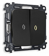 Выключатель проходной двухклавишный с подсветкой без рамки Ambrella Volt OMEGA MO804030 500_191_2307426