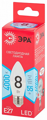 Лампа светодиодная Эра  E27 8Вт 4000K LED B35-8W-840-E27 R 400_400_2842394