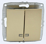 Выключатель двухклавишный с подсветкой без рамки Mono Electric Despina / Larissa 500-002225-103 250_100_2162362