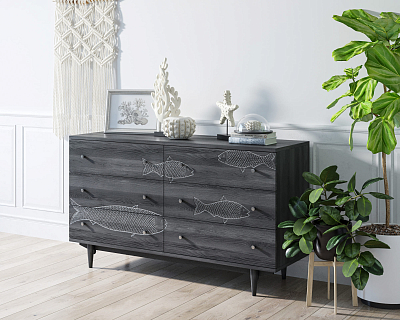 Комод "Boho" 6 ящиков с рыбами арт BH01 400_400_1936542