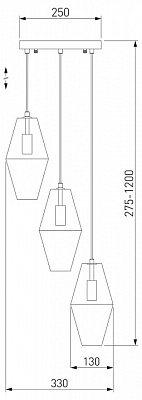 Подвесной светильник Eurosvet Prism 50236/3 янтарный 400_400_1811647