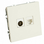 ТВ-розетка и розетка Ethernet RJ-45 без рамки Stekker Эмили 49872 250_100_2160031