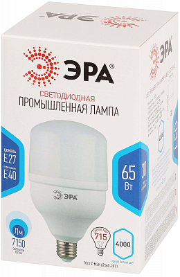 Лампа светодиодная Эра Стандарт E27, E40 65Вт 4000K LED POWER T140-65W-4000-E27/E40 400_400_3083861