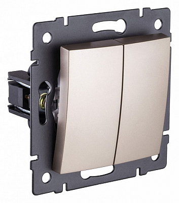 Выключатель проходной двухклавишный без рамки Kollinger  REA-R-009GD 400_400_3123763