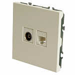 ТВ-розетка и розетка Ethernet RJ-45 без рамки Stekker Эмили 49872 250_100_2160032