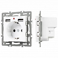 Розетка с заземлением и 2хUSB type A, без рамки Arlight SCT 043733 500_191_2220839