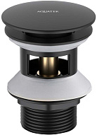 AQ6002MB сливной набор для раковины Push-open с переливом, крышка круглая, матовый черный 500_191_3232523