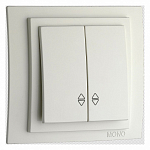 Выключатель проходной двухклавишный Mono Electric Larissa 103-191923-111 250_100_2162266