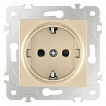 Розетка с заземлением и со шторкой, без рамки Arte Milano am-203 203.40-1.shampan 250_100_Array