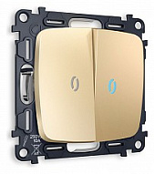 Выключатель двухклавишный с подсветкой без рамки Ambrella Volt OMEGA MO604020 500_191_2307335