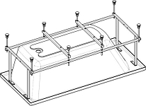 ZRU9302786 BECOOL монтажный комплект 180х80 (каркас, ручки, комплект креплений к стене, система слив-перелив (п/ав) 250_100_2418735