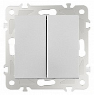 Выключатель двухклавишный без рамки Arte Milano 206 206.30-2.silver 500_191_2302653