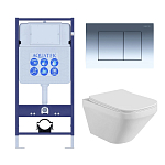 Set AQUATEK ЛИРА (рама AQUATEK Standard INS-0000012 с звукоиз.прокладкой+крепеж KKI-0000002+кнопкаKDI-0000010+унитаз ЛИРА AQ1155-00 с крышкой-сиденьем 250_100_Array