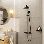 26426670 HG Vernis Blend Showerpipe 240 термостатическая душевая система, матовый черный 250_100_1438475