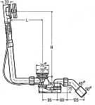 101909 Multiplex Visign M5 слив-перелив (плоская констр.), с гидрозатвором, наклад., отводящ. колено 45°, 40/50 x 560 мм, пластик/хром, модель 6162.45 250_100_1434921