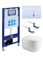 SET AQUATEK АЛЬТАИР cm-042 4в1 (рама AQUATEK INS-0000025 +крепление KKI-0000002 +кнопка KDI-0000042 +унитаз AQ1980-00 +тонкое сиденье с механиз) 500_191_3232664