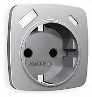 Накладка для розетки с заземлением и со шторками и 2хUSB type A и C Ambrella Volt OMEGA OP5100 500_191_2307743