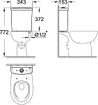 39436000 Bau Ceramic Бачок с двухрежимной арматурой, нижняя подводка ½" (24 пал - 126363) 250_100_1440728