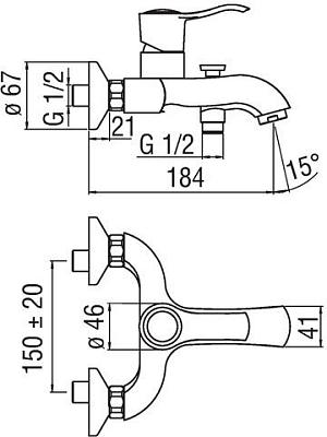 SI98110/1CR SOFI смеситель Смесители для ванны 400_400_2418134