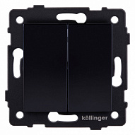 Выключатель проходной двухклавишный без рамки Kollinger  REA-R-009BK 500_191_3123762