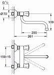 31187001 Costa L Смеситель для мойки, настенный, хром 250_100_1439661