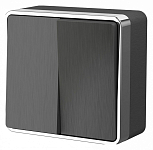 Выключатель двухклавишный Werkel Gallant (графит рифленый) W5020004 250_100_2129760