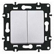 Выключатель двухклавишный без рамки Arte Milano 217 217.30-2.silver 500_191_2302725