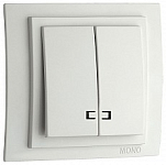 Выключатель двухклавишный с подсветкой Mono Electric Larissa 103-191925-103 250_100_Array