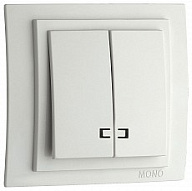 Выключатель двухклавишный с подсветкой Mono Electric Larissa 103-191925-103 500_191_2301554