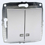 Выключатель двухклавишный с подсветкой без рамки Mono Electric Despina / Larissa 500-002125-103 250_100_2162342