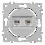 Розетка двойная RJ-11 и Ethernet RJ-45, без рамки Arte Milano am-202 202.44-1.silver 500_191_2302451