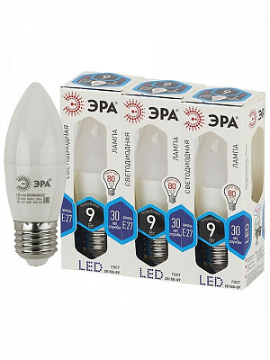 Лампа светодиодная Эра Стандарт E27 9Вт 4000K LED B35-9W-840-E27 400_400_2473727