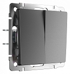 Выключатель двухклавишный без рамки Werkel графит матовый W1120064 250_100_2130638
