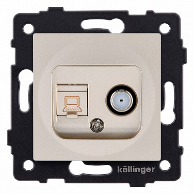 ТВ-розетка и SAT-розетка оконечная без рамки Kollinger  REA-022GD 400_400_3123413