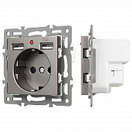 Розетка с заземлением и 2хUSB type A, без рамки Arlight SCT 043735 500_191_2220841