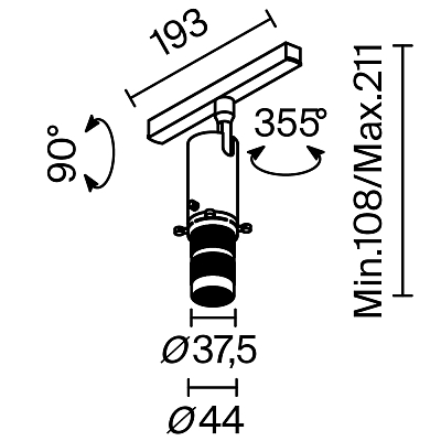 Трековый светильник Technical TR108-2-10W3K-B 400_400_811376