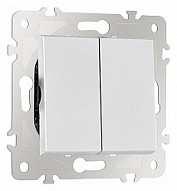 Выключатель проходной двухклавишный без рамки Arte Milano 203 203.32-2.silver 500_191_2302498